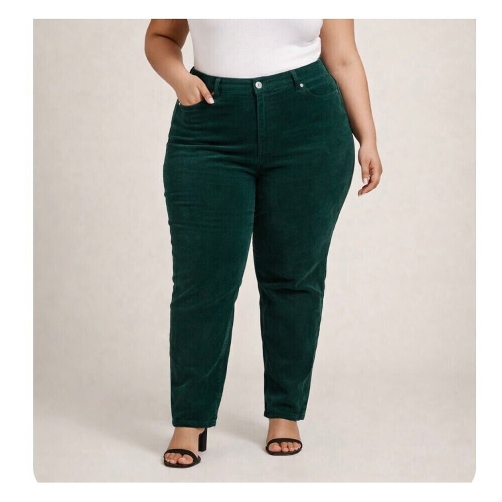 Torrid velour forest green skinny thick slimming waist band 42X23" Feel The Lift